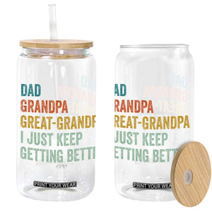 Funny Dad Great Grandpa Glass Can Retro Fathers Day TS10 Black Print Your Wear
