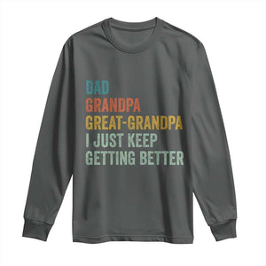 Funny Dad Great Grandpa Long Sleeve Shirt Retro Fathers Day TS10 Dark Heather Print Your Wear