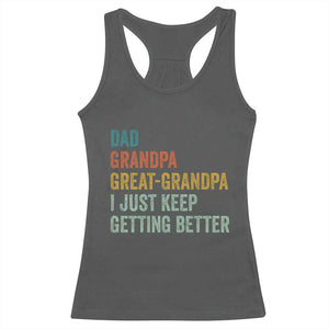 Funny Dad Great Grandpa Racerback Tank Top Retro Fathers Day TS10 Dark Heather Print Your Wear