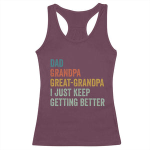 Funny Dad Great Grandpa Racerback Tank Top Retro Fathers Day TS10 Maroon Print Your Wear