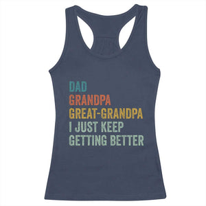 Funny Dad Great Grandpa Racerback Tank Top Retro Fathers Day TS10 Navy Print Your Wear