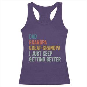 Funny Dad Great Grandpa Racerback Tank Top Retro Fathers Day TS10 Purple Print Your Wear