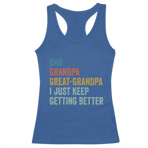 Funny Dad Great Grandpa Racerback Tank Top Retro Fathers Day TS10 Royal Blue Print Your Wear