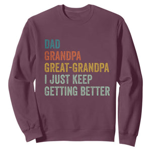 Funny Dad Great Grandpa Sweatshirt Retro Fathers Day TS10 Maroon Print Your Wear