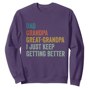 Funny Dad Great Grandpa Sweatshirt Retro Fathers Day TS10 Purple Print Your Wear