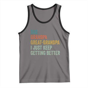 Funny Dad Great Grandpa Tank Top Retro Fathers Day TS10 Deep Heather Black Print Your Wear