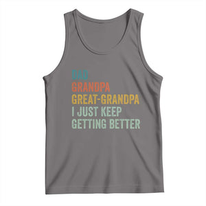 Funny Dad Great Grandpa Tank Top Retro Fathers Day TS10 Deep Heather Print Your Wear