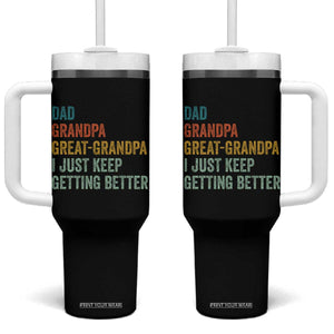 Funny Dad Great Grandpa Tumbler With Handle Retro Fathers Day TS10 One Size: 40 oz Black Print Your Wear