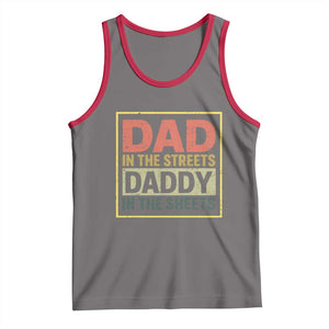 Funny Dad In The Streets Daddy In The Sheets Tank Top Fathers Day TS11 Deep Heather Red Print Your Wear