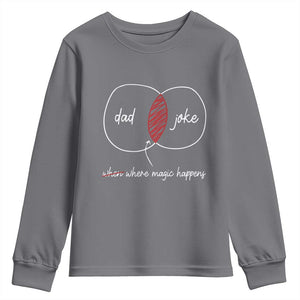 Funny Dad Joke Where Magic Happens Youth Sweatshirt Fathers Day TS11 Charcoal Print Your Wear