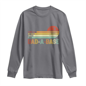 Funny Dad Jokes In A Dad-a-base Long Sleeve Shirt Retro Vintage Fathers Day TS10 Charcoal Print Your Wear