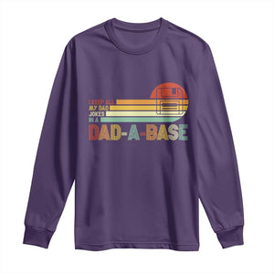 Funny Dad Jokes In A Dad-a-base Long Sleeve Shirt Retro Vintage Fathers Day TS10 Purple Print Your Wear