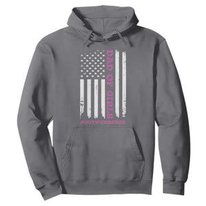 Funny Dad Of Girls Outnumbered Hoodie Vintage American Flag Father's Day TS11 Print Your Wear