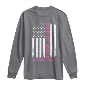 Funny Dad Of Girls Outnumbered Long Sleeve Shirt Vintage American Flag Father's Day TS11 Print Your Wear