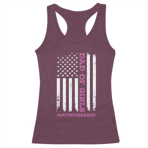 Funny Dad Of Girls Outnumbered Racerback Tank Top Vintage American Flag Father's Day TS11 Print Your Wear