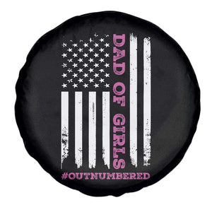 Funny Dad Of Girls Outnumbered Spare Tire Cover Vintage American Flag Father's Day TS11 Print Your Wear
