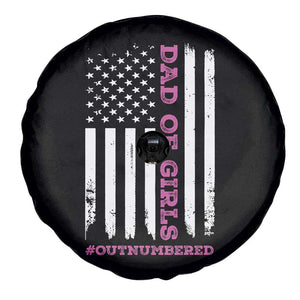 Funny Dad Of Girls Outnumbered Spare Tire Cover Vintage American Flag Father's Day TS11 Print Your Wear