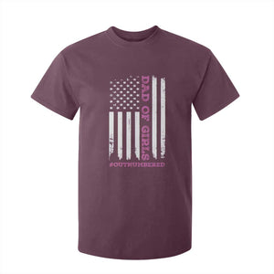 Funny Dad Of Girls Outnumbered T Shirt For Kid Vintage American Flag Father's Day TS11 Maroon Print Your Wear
