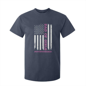 Funny Dad Of Girls Outnumbered T Shirt For Kid Vintage American Flag Father's Day TS11 Navy Print Your Wear