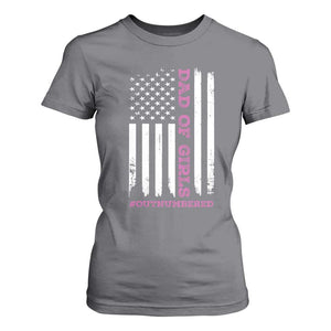 Funny Dad Of Girls Outnumbered T Shirt For Women Vintage American Flag Father's Day TS11 Print Your Wear