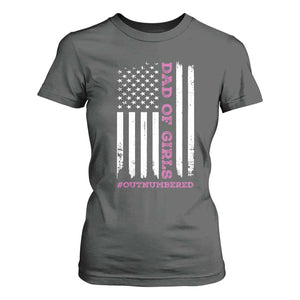 Funny Dad Of Girls Outnumbered T Shirt For Women Vintage American Flag Father's Day TS11 Print Your Wear