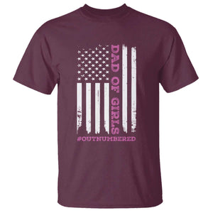 Funny Dad Of Girls Outnumbered T Shirt Vintage American Flag Father's Day TS11 Print Your Wear