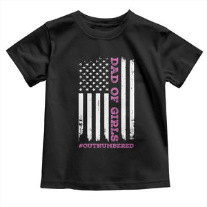 Funny Dad Of Girls Outnumbered Toddler T Shirt Vintage American Flag Father's Day TS11 Purple Print Your Wear
