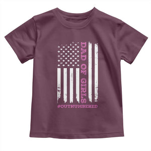 Funny Dad Of Girls Outnumbered Toddler T Shirt Vintage American Flag Father's Day TS11 Print Your Wear