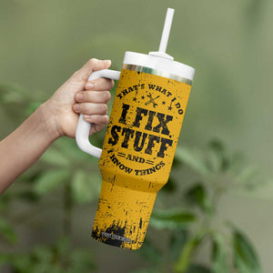 Funny Dad Tumbler With Handle Grandpa Mechanic Handyman Engine Oil Filter Cup TB10 Print Your Wear