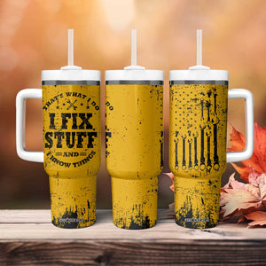 Funny Dad Tumbler With Handle Grandpa Mechanic Handyman Engine Oil Filter Cup TB10 Print Your Wear