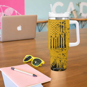 Funny Dad Tumbler With Handle Grandpa Mechanic Handyman Engine Oil Filter Cup TB10 Print Your Wear