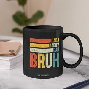 Funny Dada Daddy Dad Bruh Coffee Mug Fathers Day Vintage Stripes TS11 Print Your Wear