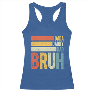 Funny Dada Daddy Dad Bruh Racerback Tank Top Fathers Day Vintage Stripes TS11 Royal Blue Print Your Wear