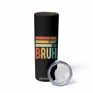 Funny Dada Daddy Dad Bruh Skinny Tumbler Fathers Day Vintage Stripes TS11 Print Your Wear