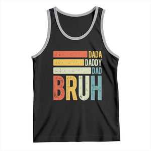 Funny Dada Daddy Dad Bruh Tank Top Fathers Day Vintage Stripes TS11 Black Athletic Heather Print Your Wear
