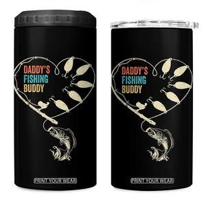 Funny Daddys Fishing Buddy 4 in 1 Can Cooler Tumbler Fisherman Dad Son Daughter TS11 One Size: 16 oz Black Print Your Wear