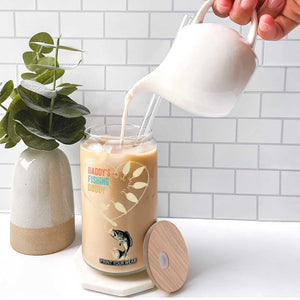 Funny Daddys Fishing Buddy Glass Can Fisherman Dad Son Daughter TS11 Print Your Wear