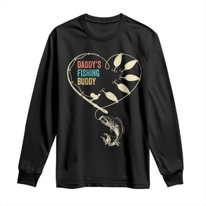 Funny Daddys Fishing Buddy Long Sleeve Shirt Fisherman Dad Son Daughter TS11 Black Print Your Wear