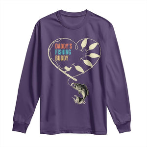 Funny Daddys Fishing Buddy Long Sleeve Shirt Fisherman Dad Son Daughter TS11 Purple Print Your Wear