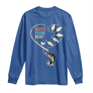 Funny Daddys Fishing Buddy Long Sleeve Shirt Fisherman Dad Son Daughter TS11 Royal Blue Print Your Wear