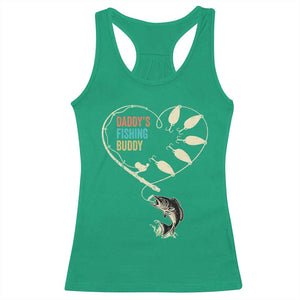 Funny Daddy's Fishing Buddy Racerback Tank Top Fisherman Dad Son Daughter TS11 Irish Green Print Your Wear