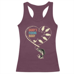 Funny Daddy's Fishing Buddy Racerback Tank Top Fisherman Dad Son Daughter TS11 Maroon Print Your Wear