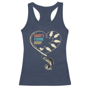 Funny Daddy's Fishing Buddy Racerback Tank Top Fisherman Dad Son Daughter TS11 Navy Print Your Wear