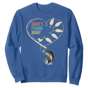 Funny Daddys Fishing Buddy Sweatshirt Fisherman Dad Son Daughter TS11 Royal Blue Print Your Wear