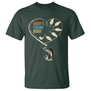 Funny Daddys Fishing Buddy T Shirt Fisherman Dad Son Daughter TS11 Dark Forest Green Print Your Wear