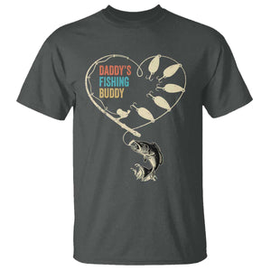 Funny Daddys Fishing Buddy T Shirt Fisherman Dad Son Daughter TS11 Dark Heather Print Your Wear