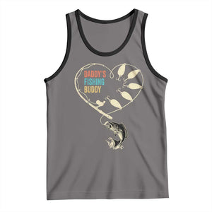 Funny Daddy's Fishing Buddy Tank Top Fisherman Dad Son Daughter TS11 Deep Heather Black Print Your Wear