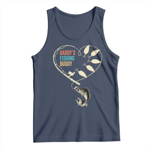 Funny Daddy's Fishing Buddy Tank Top Fisherman Dad Son Daughter TS11 Navy Print Your Wear
