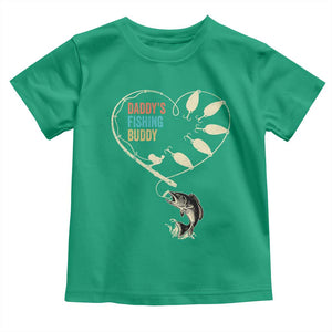 Funny Daddy's Fishing Buddy Toddler T Shirt Fisherman Dad Son Daughter TS11 Irish Green Print Your Wear