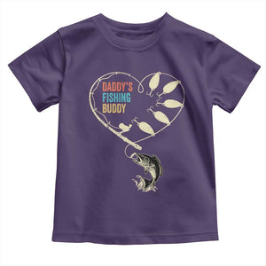 Funny Daddy's Fishing Buddy Toddler T Shirt Fisherman Dad Son Daughter TS11 Purple Print Your Wear
